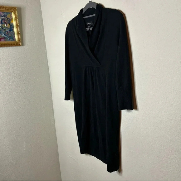 Spense Black Wool Blend 3/4 Sleeve Sweater Dress Size Small - Picture 2 of 6